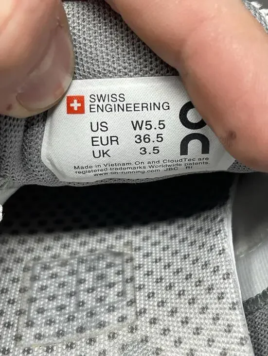 On Cloud Terry Running Sneakers Womens Size 5.5 Grey Athletic Trainer - Picture 10 of 11